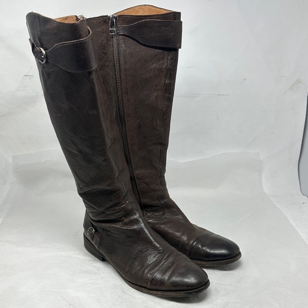 ALL Saints Brown Leather Knee-High Boots Size 39